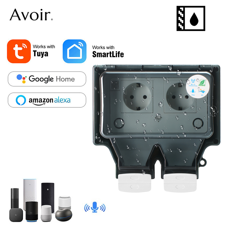 Outdoor Power Socket Cover - Avoir Tuya Muur Stopcontacten Ip66 Waterdicht