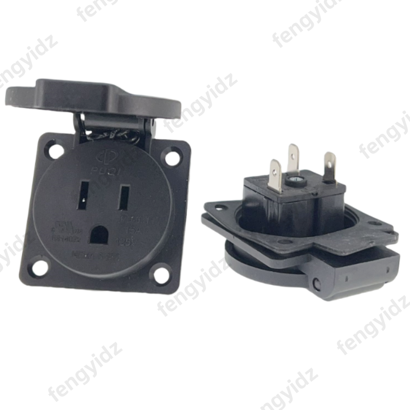 Outdoor Power Receptacle - Zwart 125V 15A 20A IP44 CE