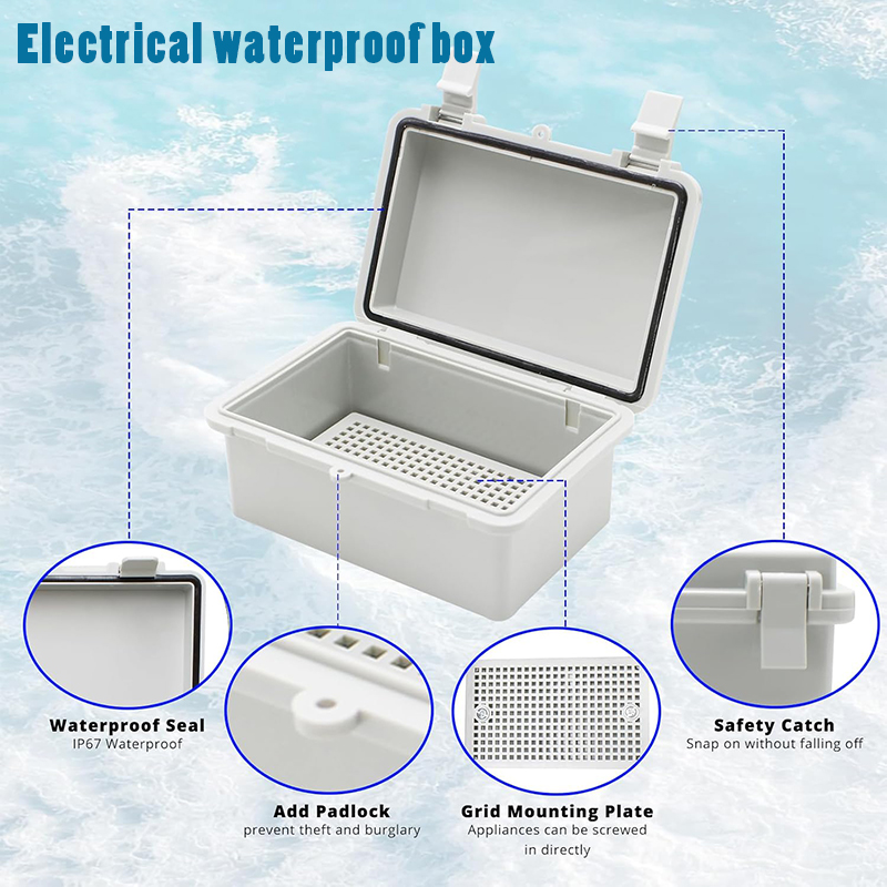 Outdoor Power Junction Box - IP66 Waterdichte Elektrische Verbindingsdoos Buiten, Plastic