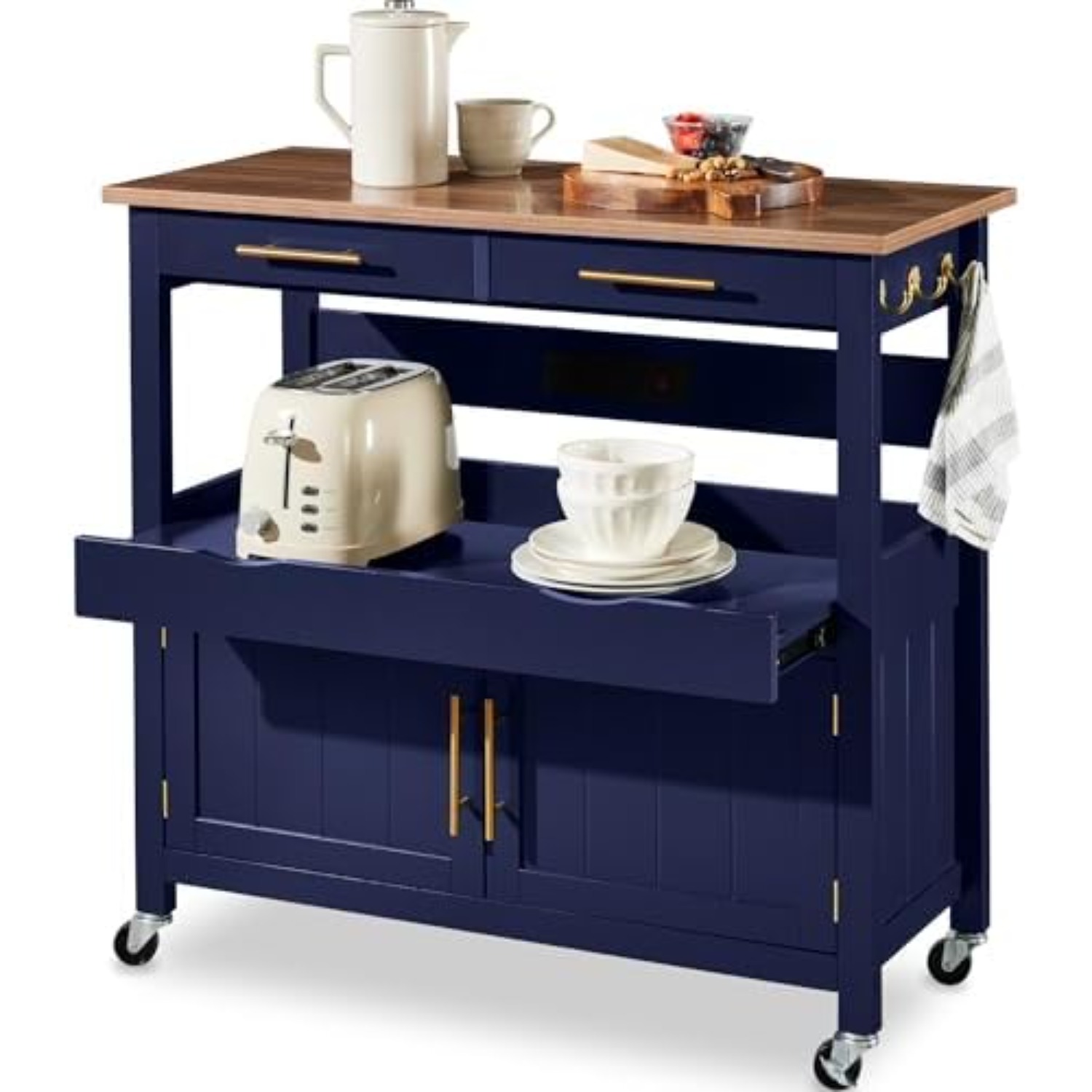 Outdoor Kitchen Power Outlet - 36 inch grote rollende keukeneilandwagen, kast