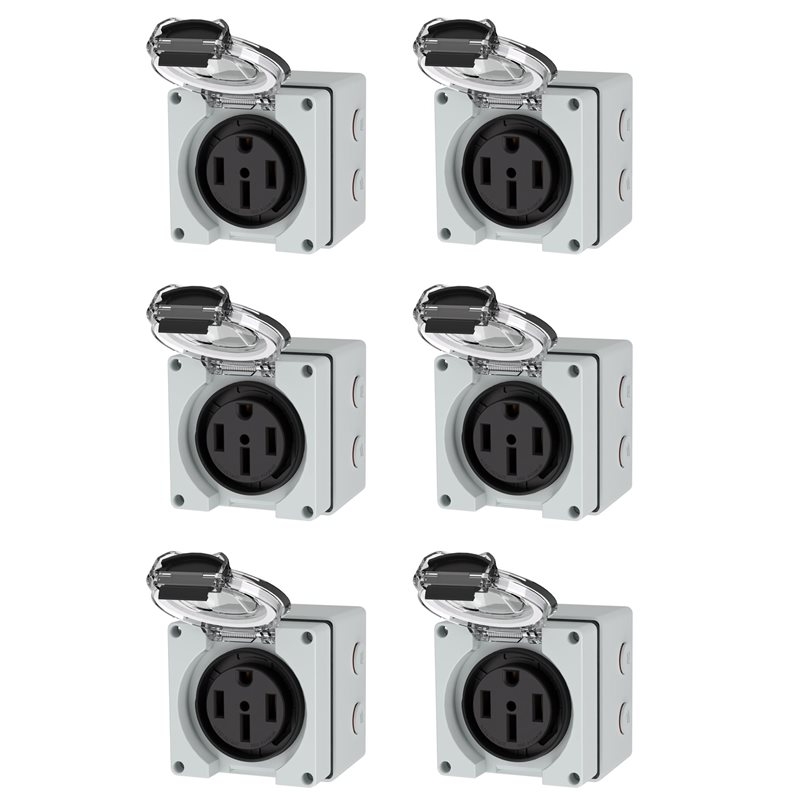 Outdoor Power Receptacle - Y17A 6X 50Amp stopcontactdoos, 125/250Volt NEMA