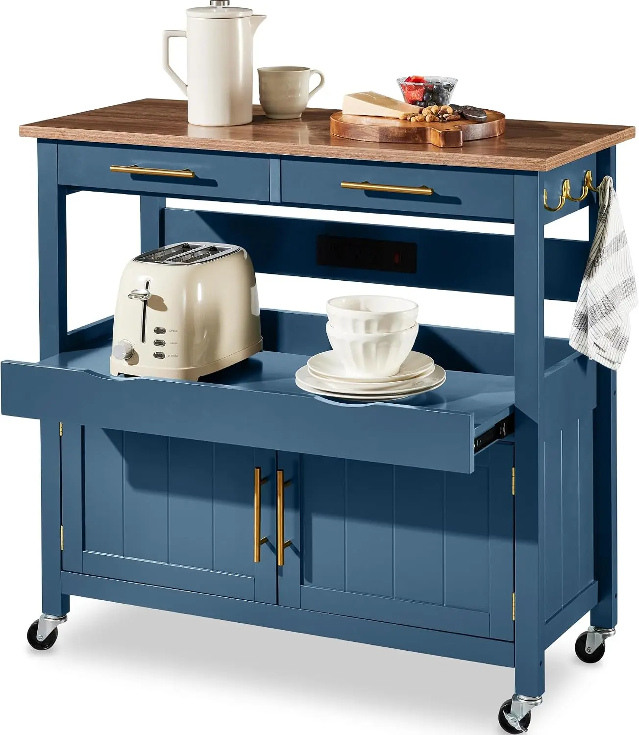 Outdoor Kitchen Power Outlet - 91 cm grote rollende keukenkar met