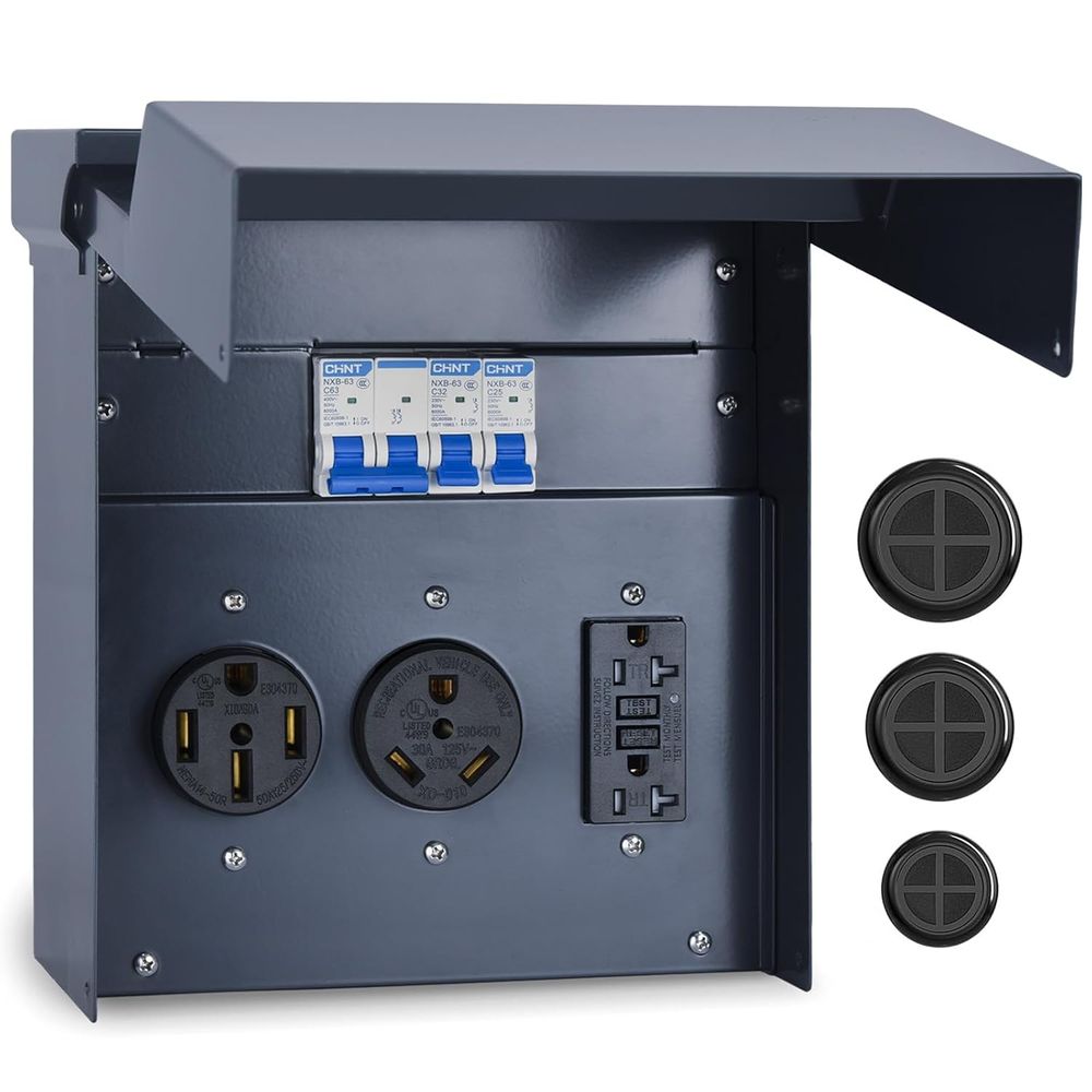 Outdoor Power Receptacle - RV-elektrisch paneel met stroomonderbreker, tijdelijke stroomvoorziening