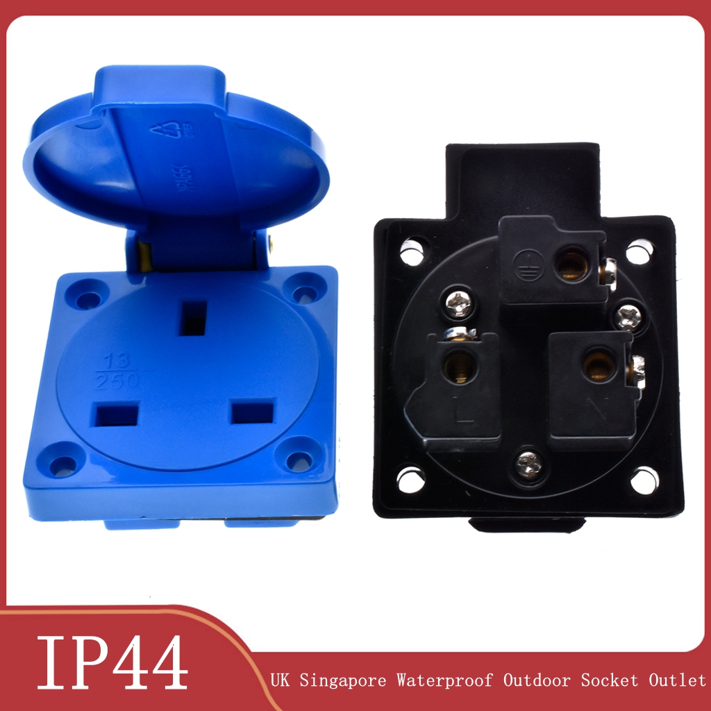 Outdoor Power Receptacle - 1 stks Groot-Brittannië Zwart Blauw 13A