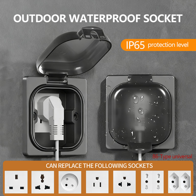 Outdoor Power Receptacle - IP65 waterdichte buitencontactdoos, 16A krachtige wandplaat,