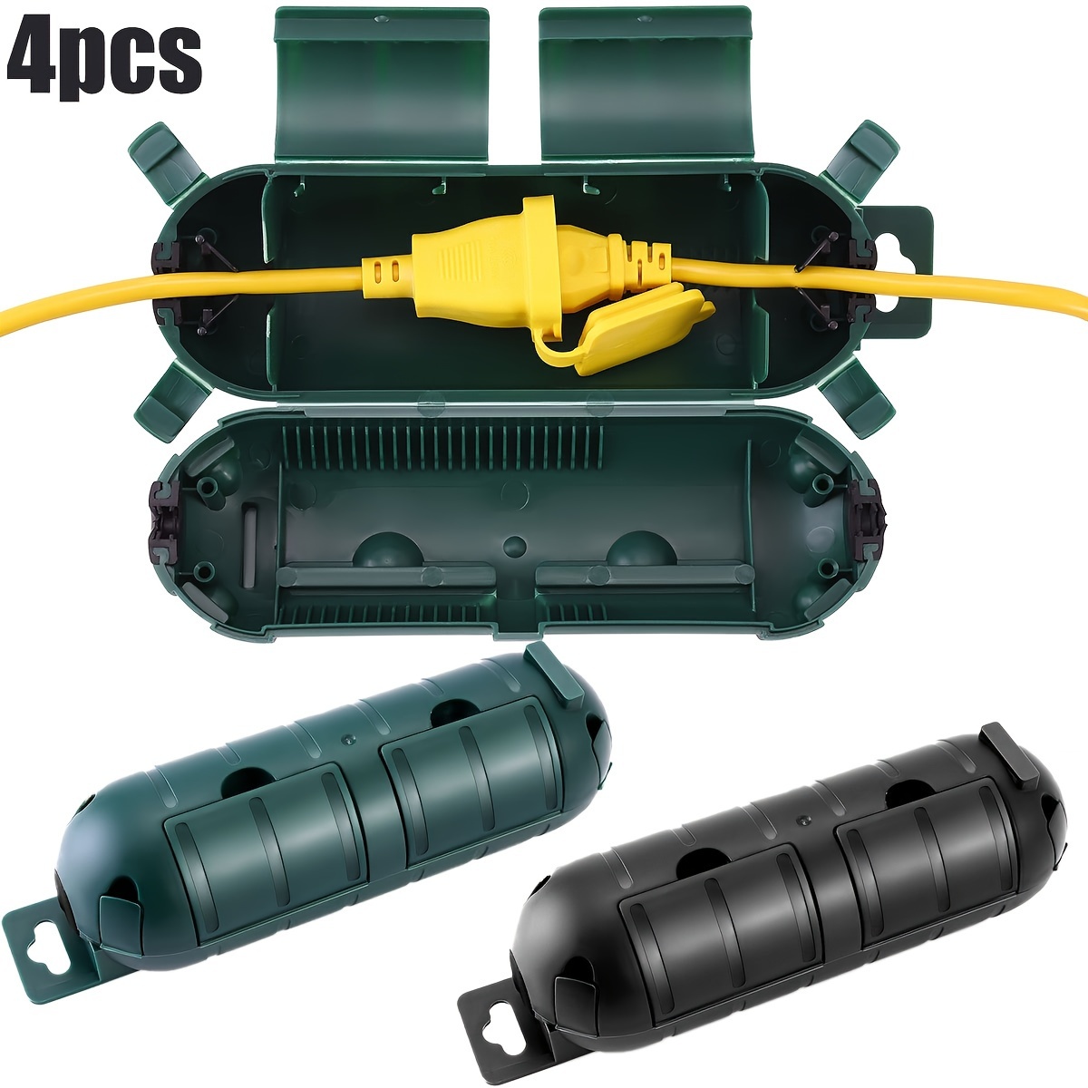 Outdoor Power Socket Cover - 4 stuks buitenverlengsnoer veiligheidsafdichting, weerbestendige elektrische