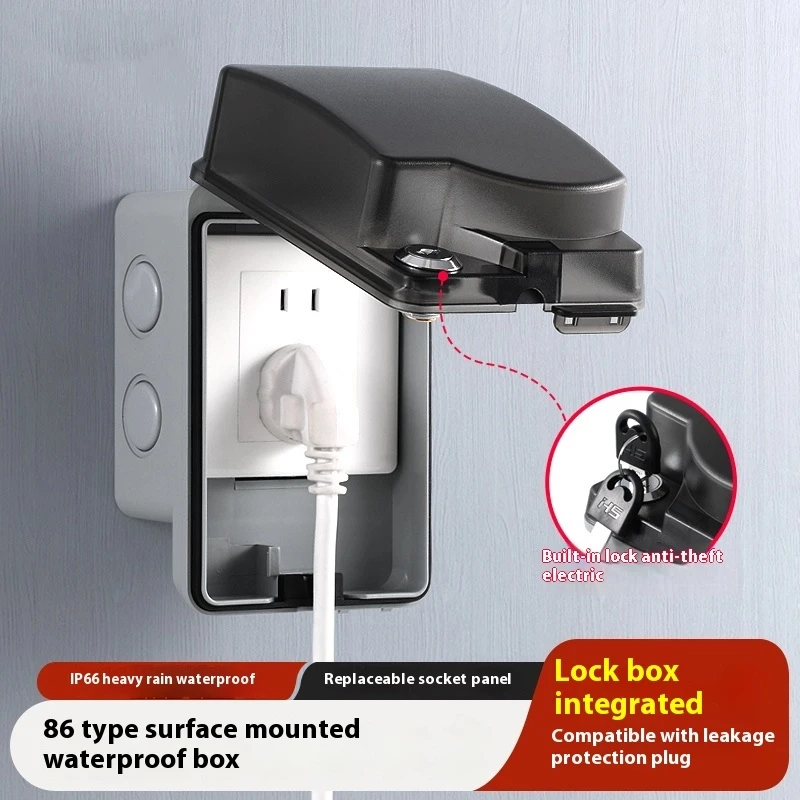 Outdoor Power Socket Cover - Waterdichte buitenstopcontactdoos Open geïnstalleerde regenbestendige buitenbox