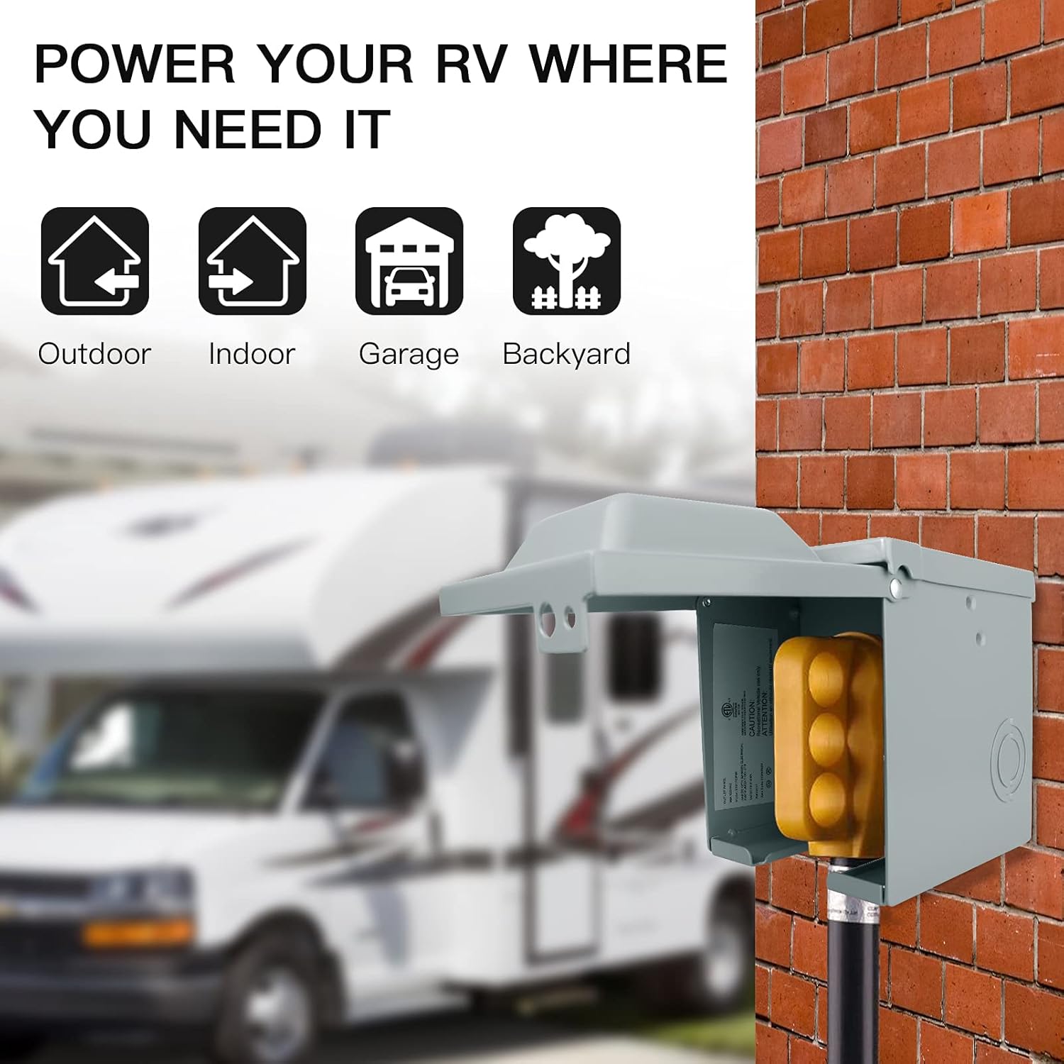 Outdoor Power Receptacle - 30/50 Amp 125/250 Volt RV Stopcontactdoos,