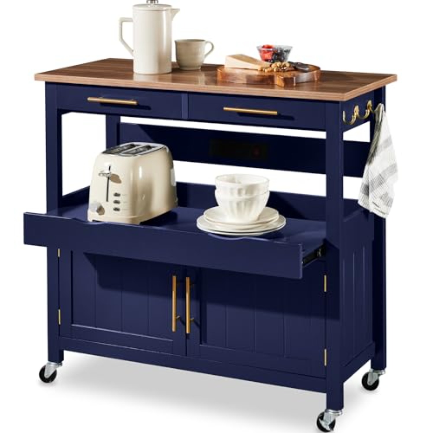 Outdoor Kitchen Power Outlet - 36 inch grote rollende keukeneilandwagen, kast