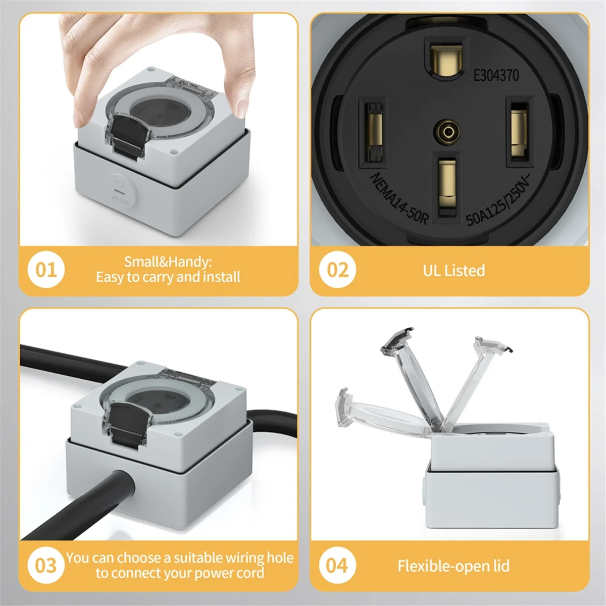 AT16 50Amp stroomaansluitdoos, - Outdoor Power Receptacle recensie en prijs