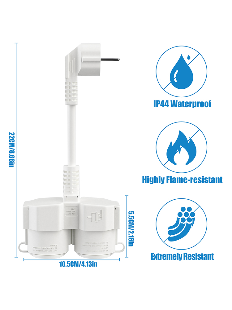 EU Verlengkabel met 2 Schuko-a - Outdoor Power Socket Cover recensie en prijs