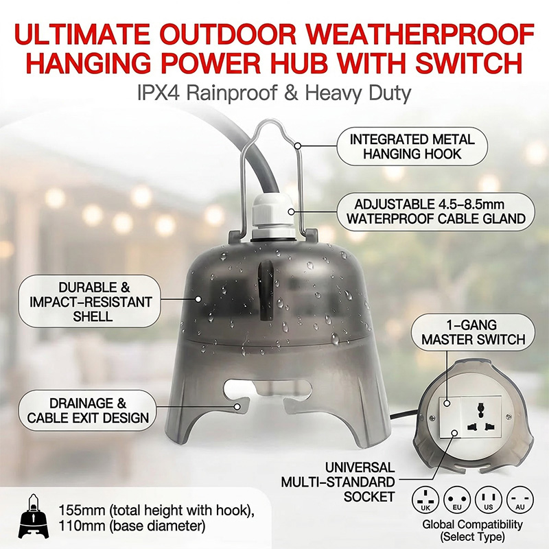 Waterdichte elektrische buiten - Outdoor Power Outlet Install recensie en prijs
